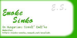 emoke sinko business card